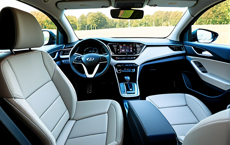 **
"The spacious interior of a Hyundai Ioniq 5, showcasing the legroom and flat floor. Modern design, sustainable materials visible, seats in a relaxed position. Bright, natural lighting. Safe for work, appropriate content, fully clothed interior, family-friendly, professional car photography, correct proportions, natural perspective."
**